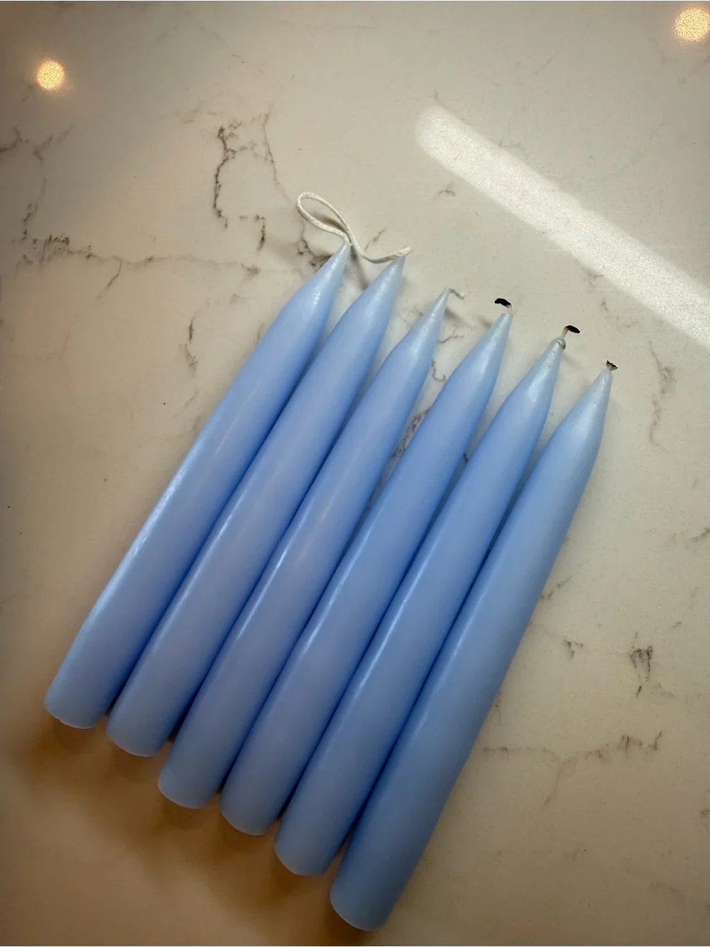Anthropologie Unscented Taper Candles | Blue - Set of 6